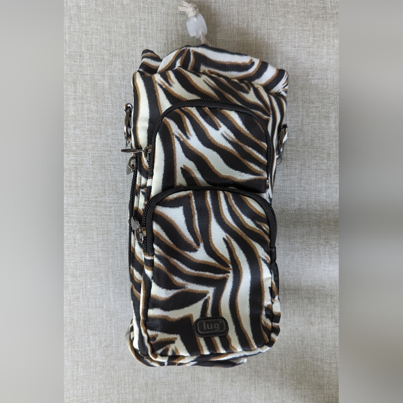 Lug Huggie Wide Convertible Crossbody/Belt Bottle Bag in Zebra Sand - Picture 2 of 8